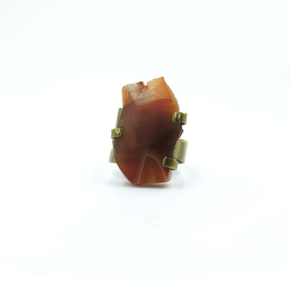 Handmade Brass Ring Agate - Picture 1 of 5